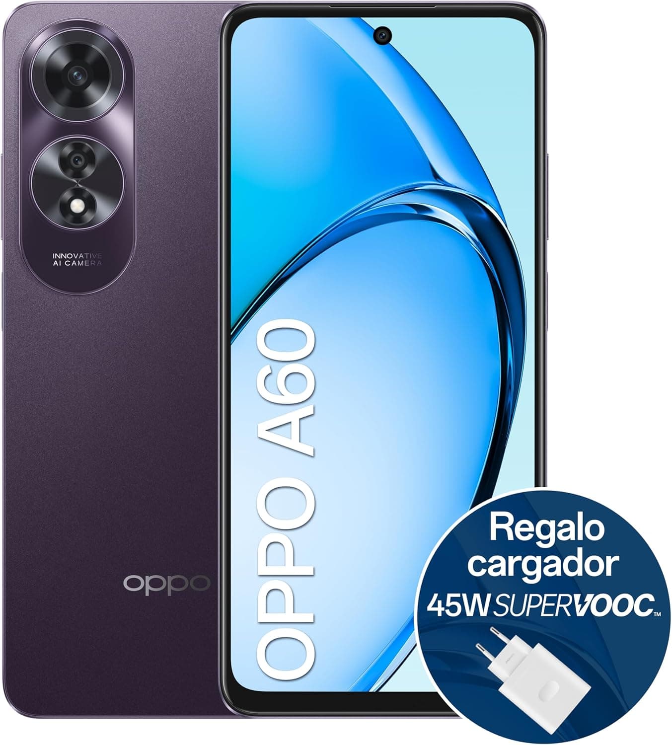 OPPO A60 8/256 GB roxo livre + carregador de 45 W