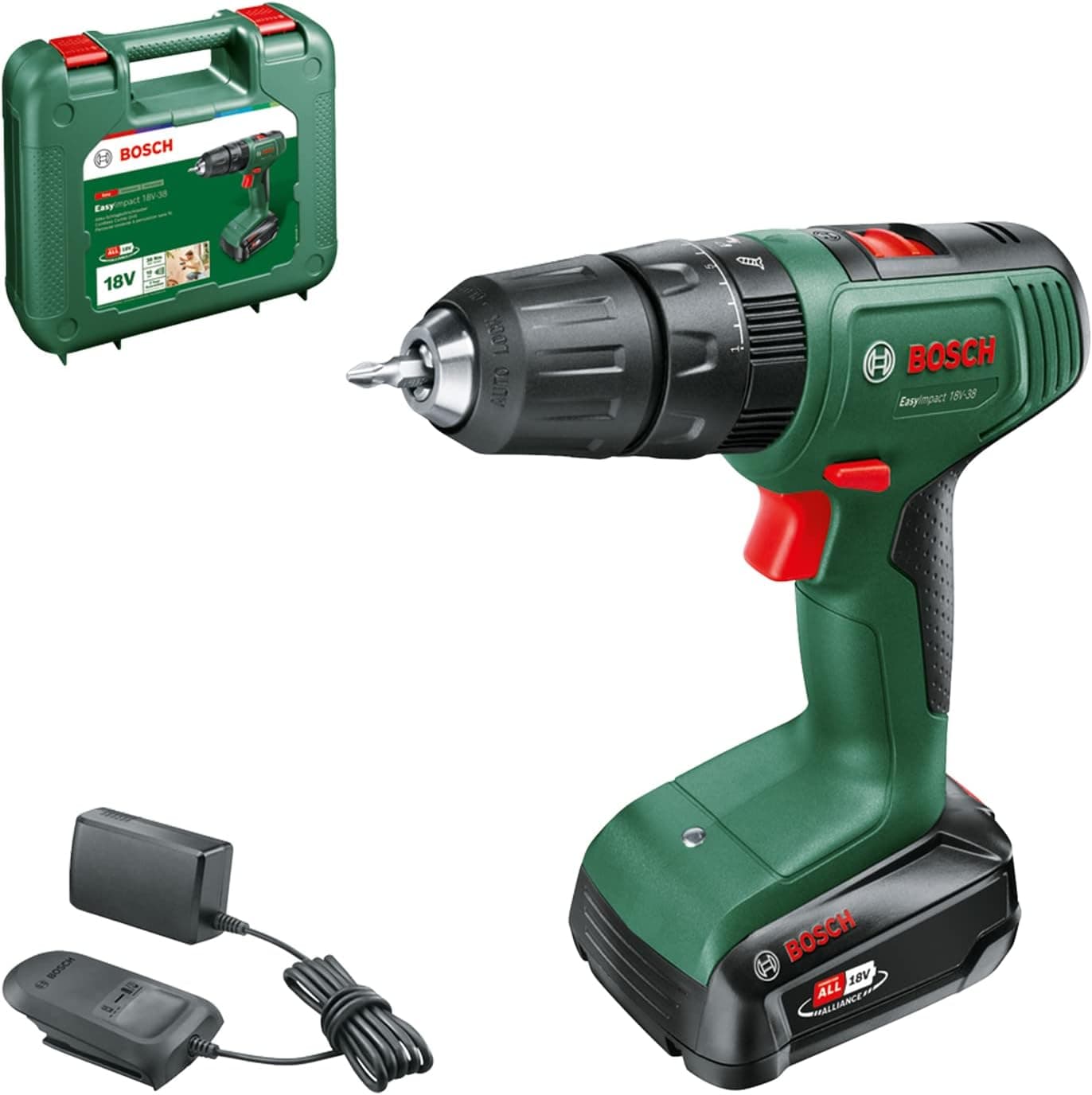 Bosch aparafusadora a bateria EasyDrill 18V-38 (1 bateria de 2,5 Ah; sistema de 18 V; mala de transporte)