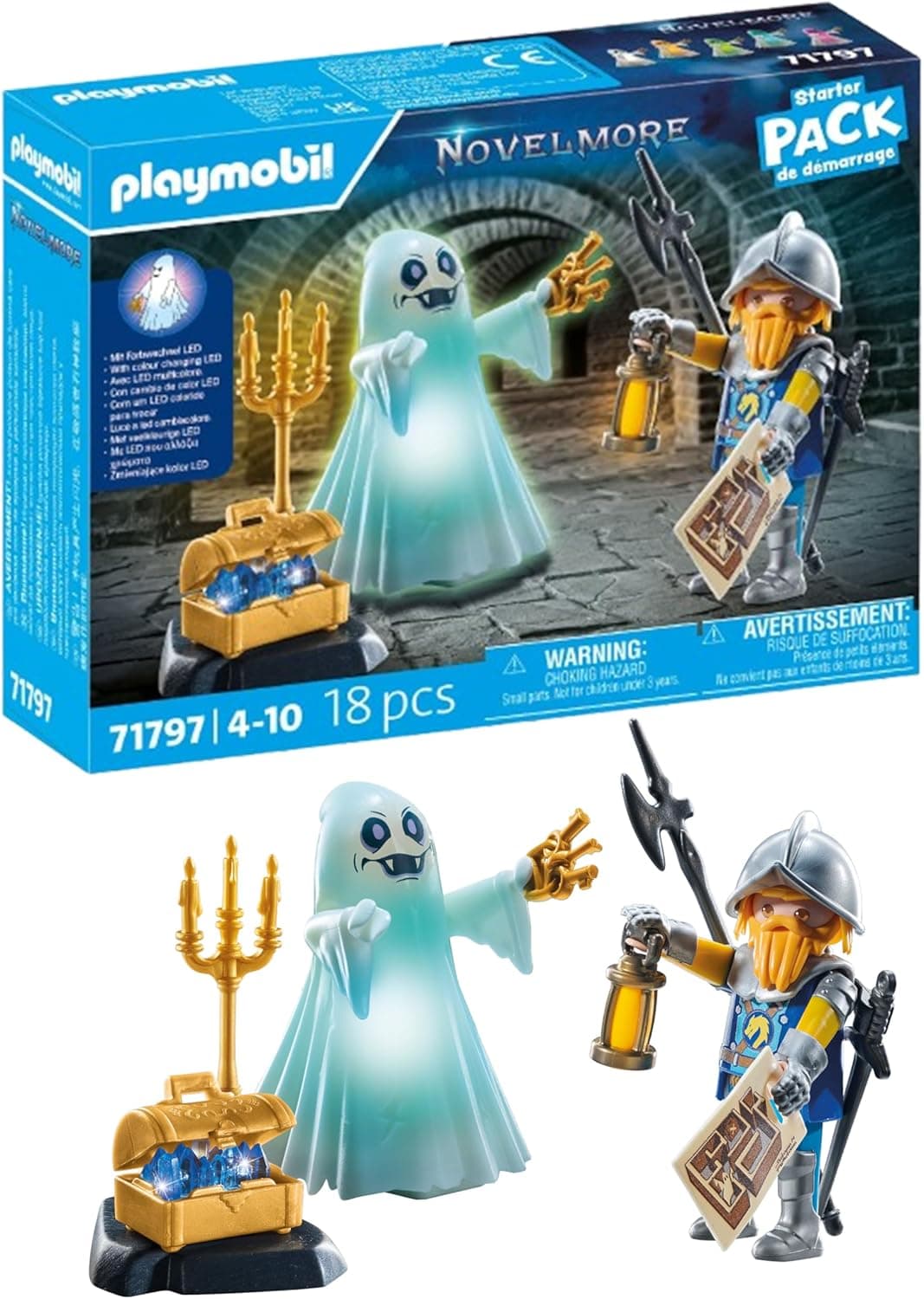 PLAYMOBIL | Novelmore | Fantasma do castelo e cavalheiro | brinquedo para meninos e meninas a partir de 4 anos | 71797