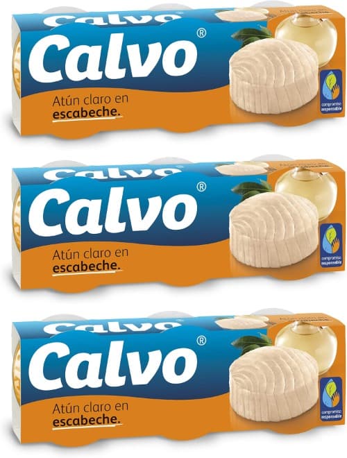 Calvo Pickled Light Tuna | Atum em conserva com molho de escabeche, 9 x 80 g
