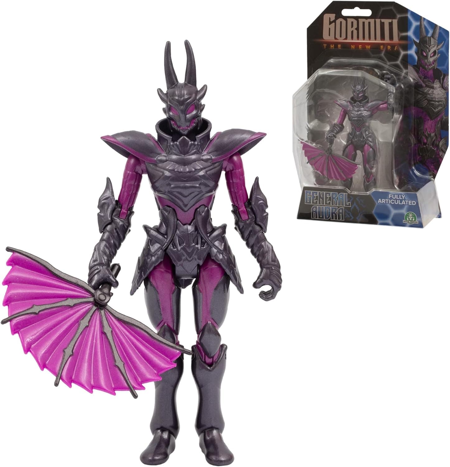 Gormiti Vilão Audra Figura de 15 cm, Gormiti da Nova Era, armadura de remoção e colocação, cores brilhantes e acabamentos metálicos, 9 pontos de articulação, famosa (GRV21300)