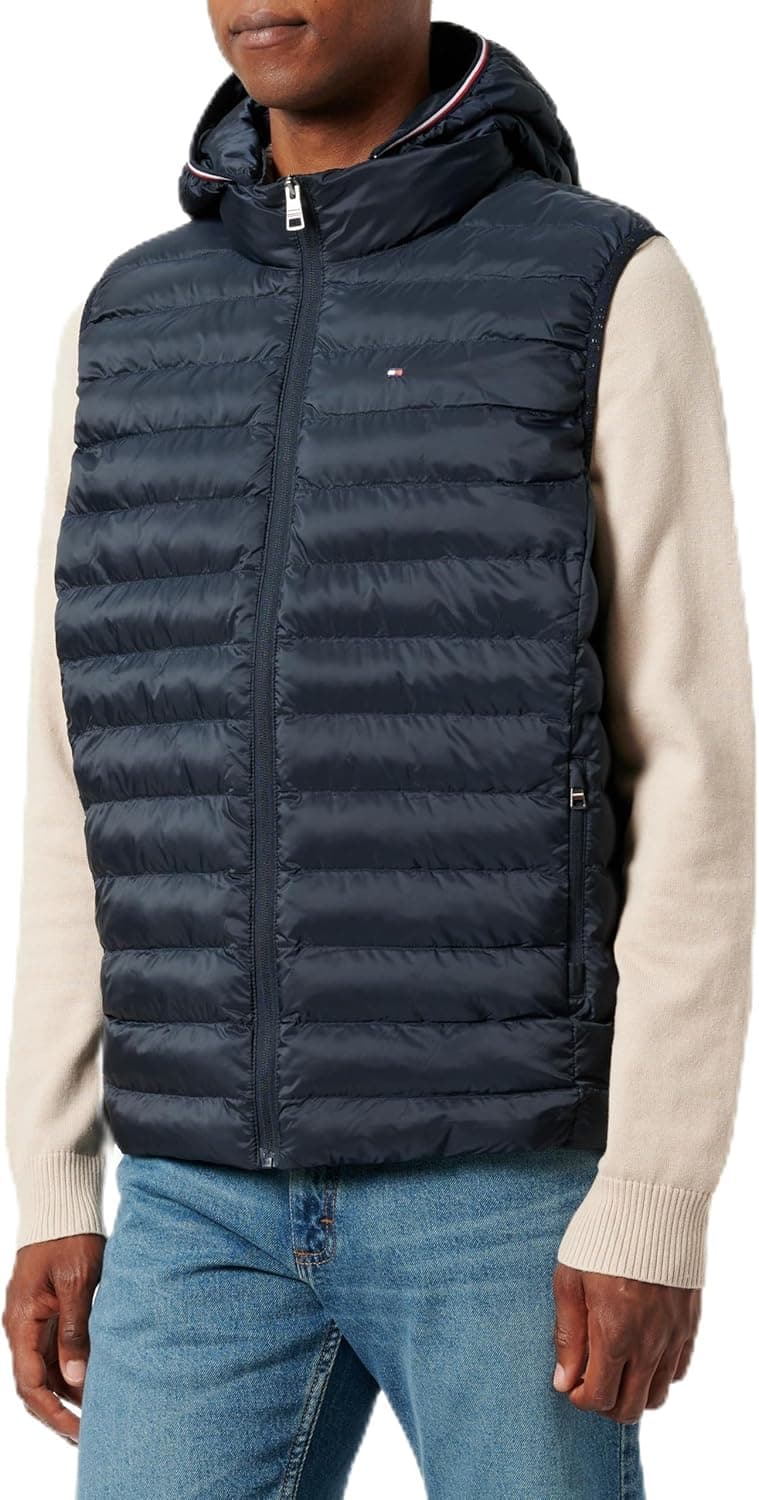 Tommy Hilfiger Padded Global Stripe | Colete acolchoado sem mangas para mulher