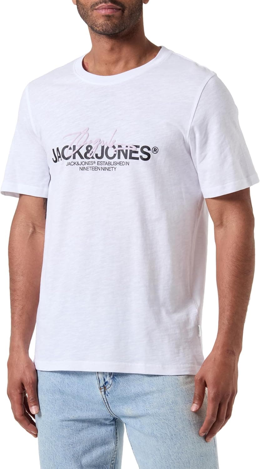 JACK & JONES Joraruba Branding tee SS Crew Neck t-shirt para homem