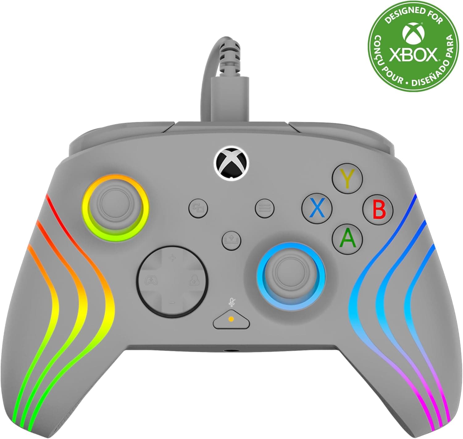 Turtle Beach Afterglow Wave | Comando com cabo RGB licenciado para Xbox e PC com gatilhos Hall e botões programáveis