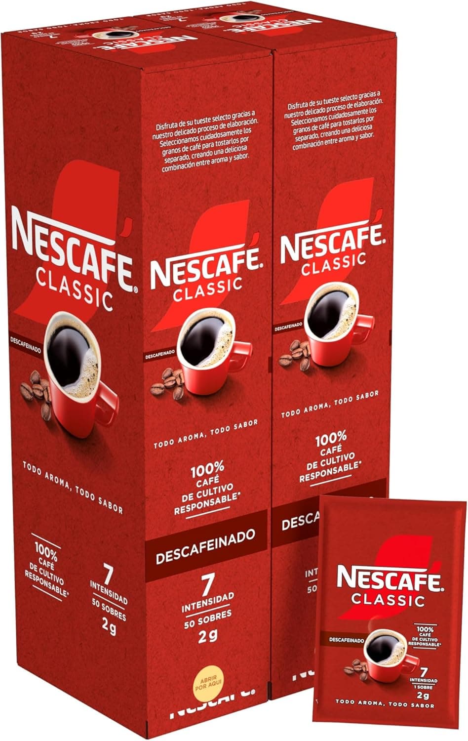 Nescafé Café solúvel descafeinado, 100 unidades