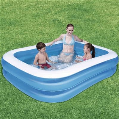 Bestway - piscina insuflável retangular deluxe azul, 211 x 132 x 46 cm