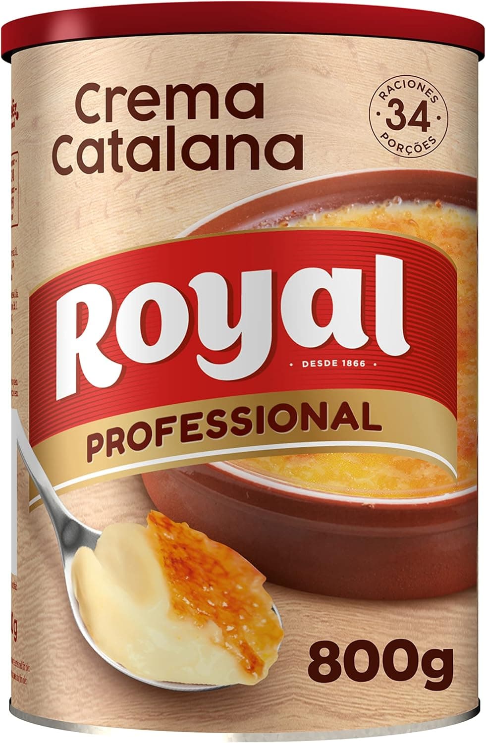 Royal - Preparação de creme catarana em pó com camada de açúcar queimado crocante, fácil e rápido de fazer - 34 razões, 800 g