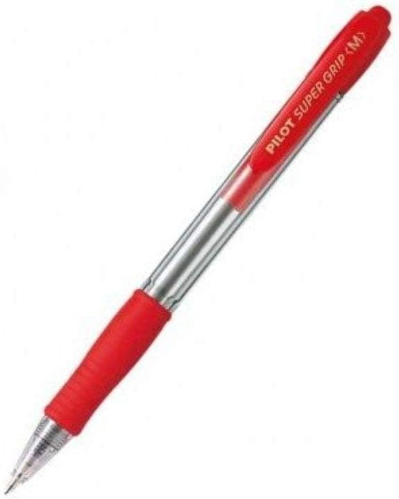 Pilot Super Grip - BPGP-10R-M Ponto médio - vermelho (caixa de 12 unidades)