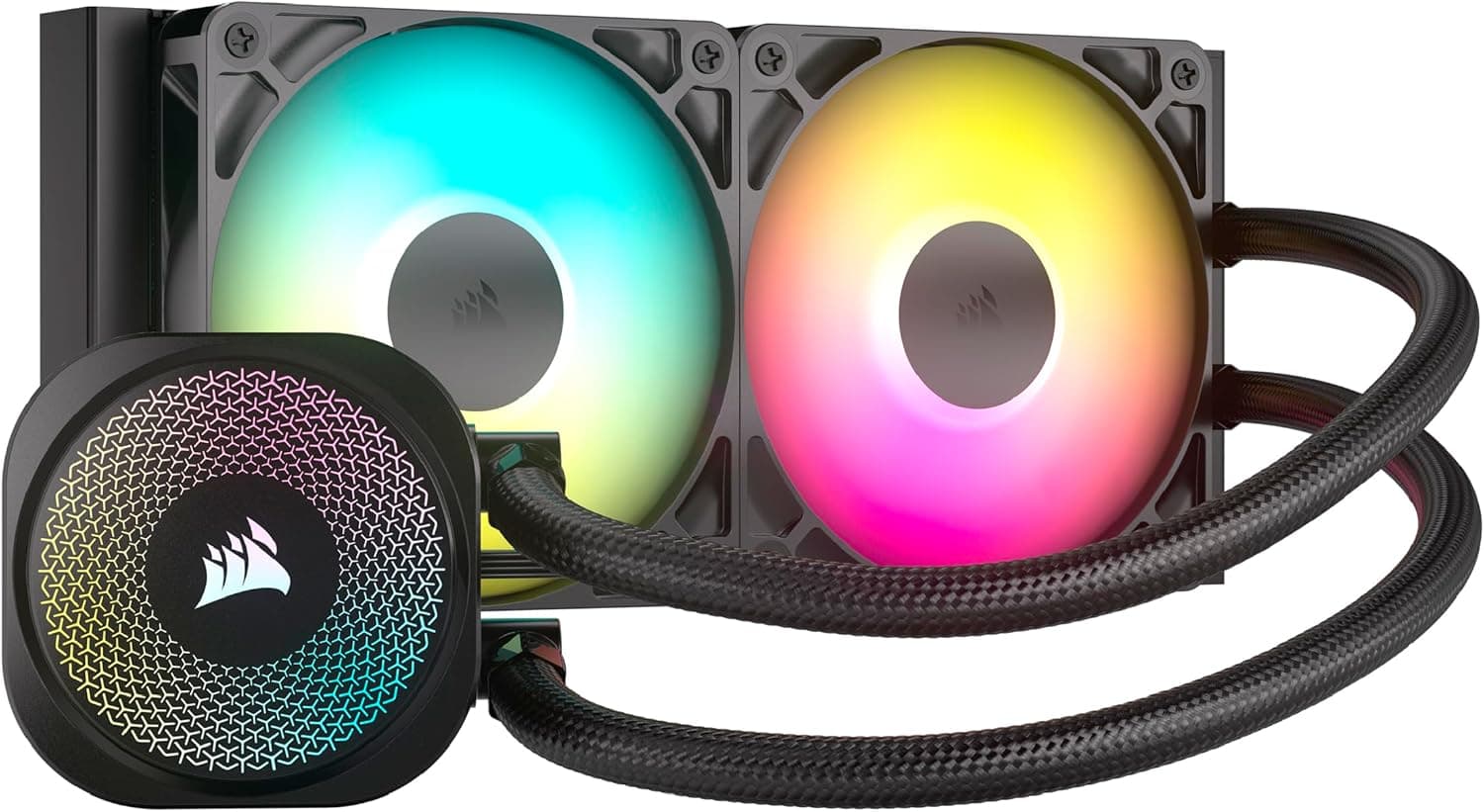 CORSAIR Nautilus 240 RS ARGB Refrigeração líquida da CPU, 240 mm AIO – conexão direta à placa base, Intel LGA 1851/1700, AMD AM5/AM4, 2X RS120 ARGB ventoinhas incluídas, preto
