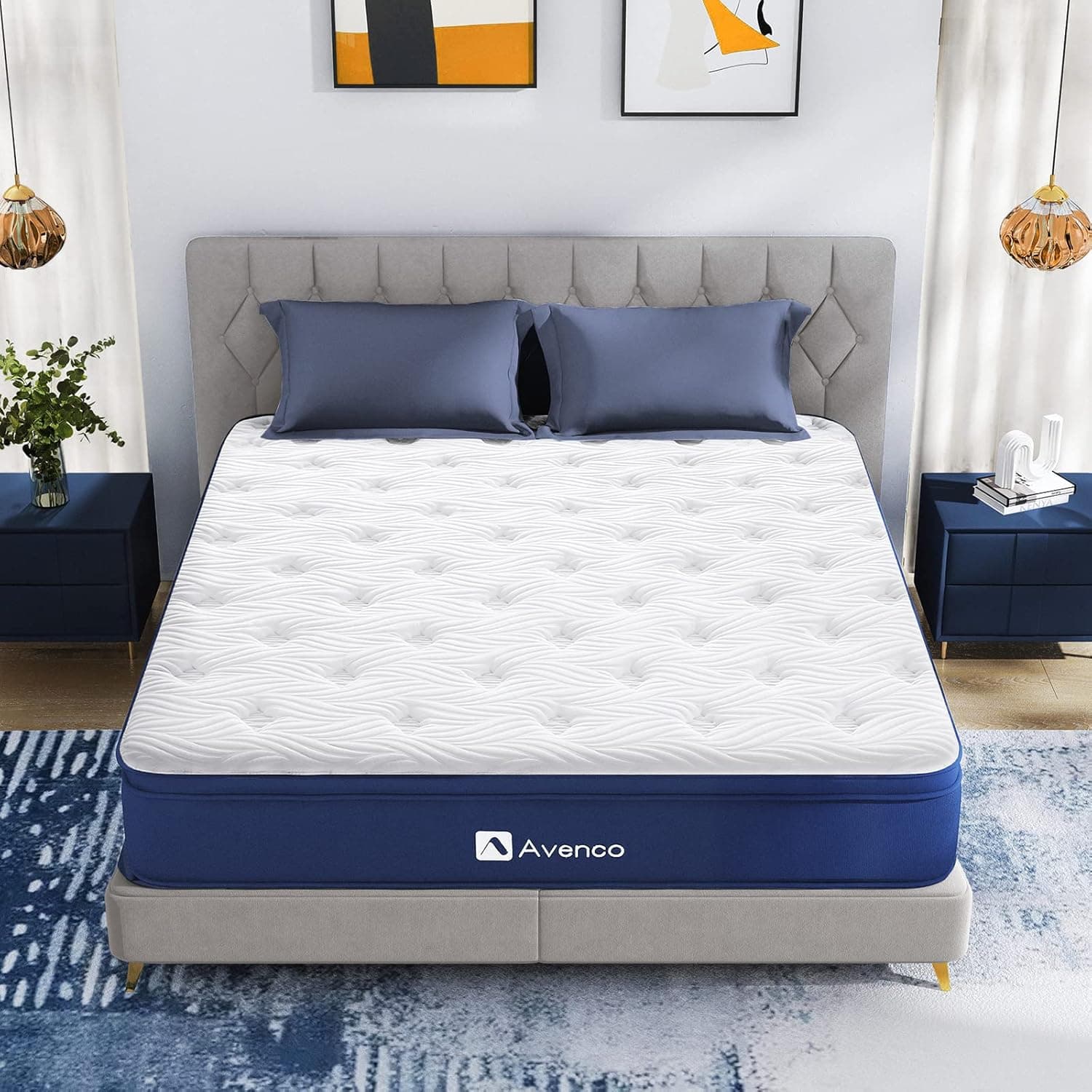 Avenco | Colchão de molas e espuma 190x200 cm em branco