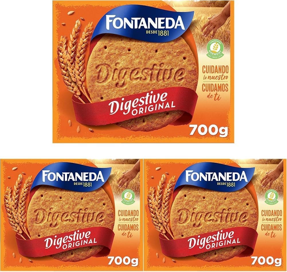 Fontaneda Digestive Original Biscoitos 700 g (pacote de 3)