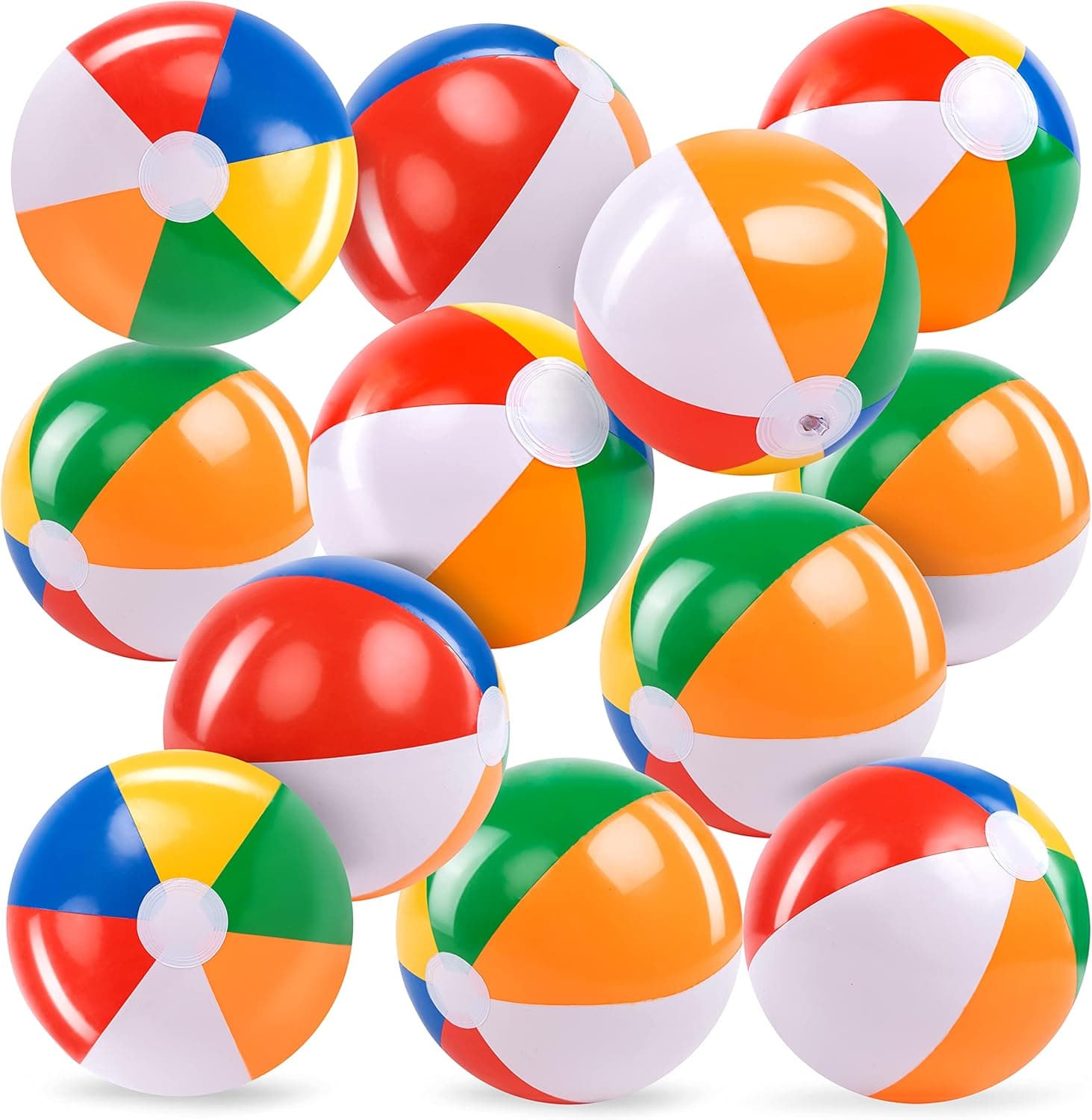 JOYIN 20 cm Bola de praia (12 pacotes) ;Bola insuflável brinquedos insufláveis bola de praia em cores de verão