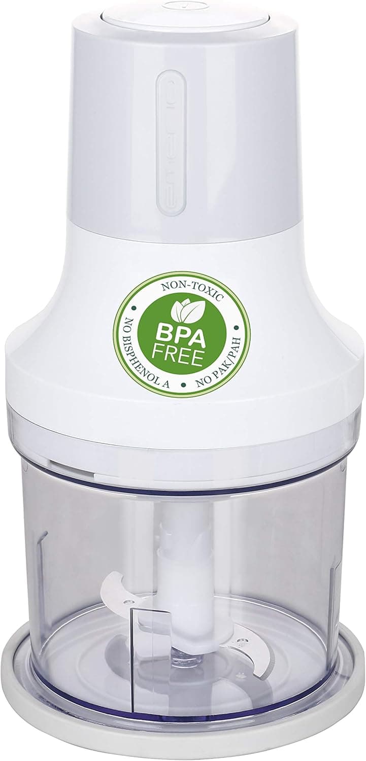 Emerio Moedor universal com depósito de 500 ml de volume, 260 W, multipicadora elétrica com 2 lâminas de aço inoxidável para picar carne, cebolas, frutas, legumes