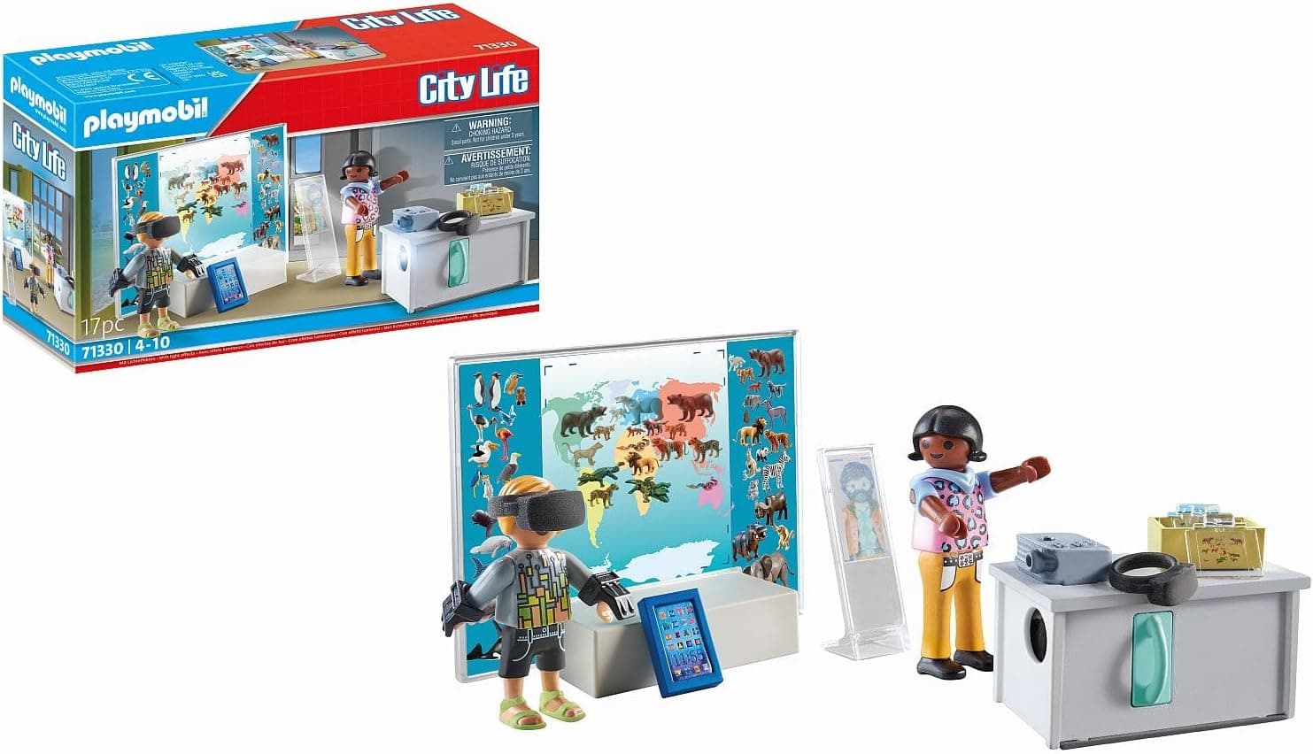 PLAYMOBIL City Life 71330 Sala de aula virtual, projetor operacional, tablet e óculos VR para jogos de RPG criativos, brinquedos para crianças a partir de 4 anos