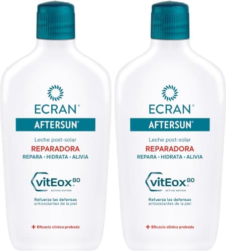 Ecran - Aftersun Leite pós-solar reparador para todos os tipos de pele, hidratante, calma, alivia e repara, textura leve e rápida absorção, fórmula com VitEox 80 - 400 ml