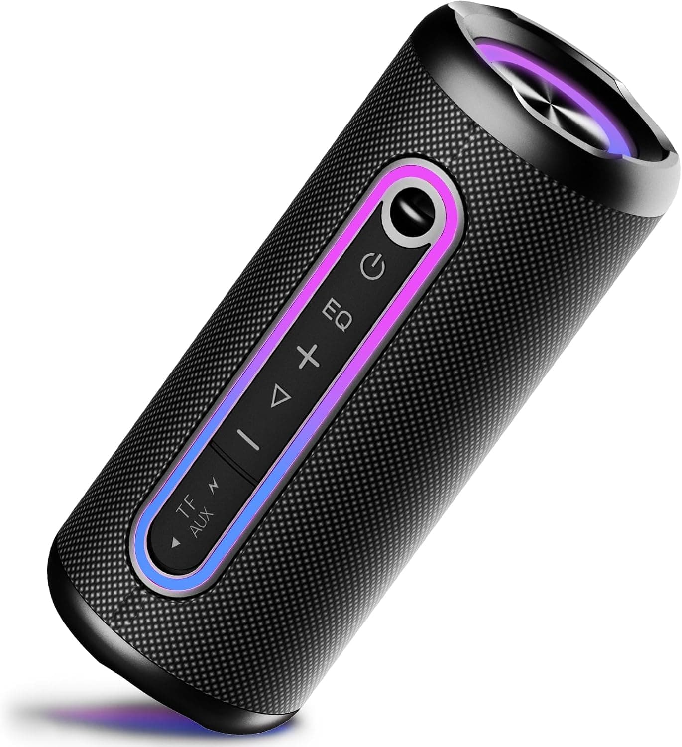 TIMU Bluetooth 5.4 | Coluna portátil potente com 3 modos EQ, luz RGB ajustável, 24 horas de autonomia, emparelhamento TWS, IPX7, suporte micro SD e AUX