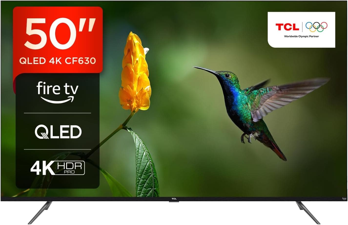 TCL 50CF630 126 cm (50") QLED Fire TV (4K Ultra HD, HDR 10+, Dolby Vision & Atmos, Smart TV, Game Master, claridade de movimento), preto 