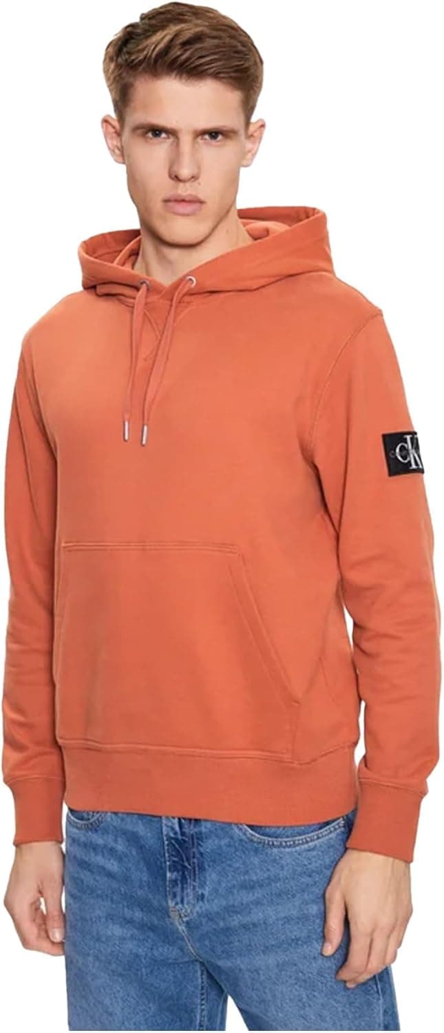 Calvin Klein Hoodie Aragon Homem — Camisola com capuz em algodão regenerativo, bolso canguru e design minimalista