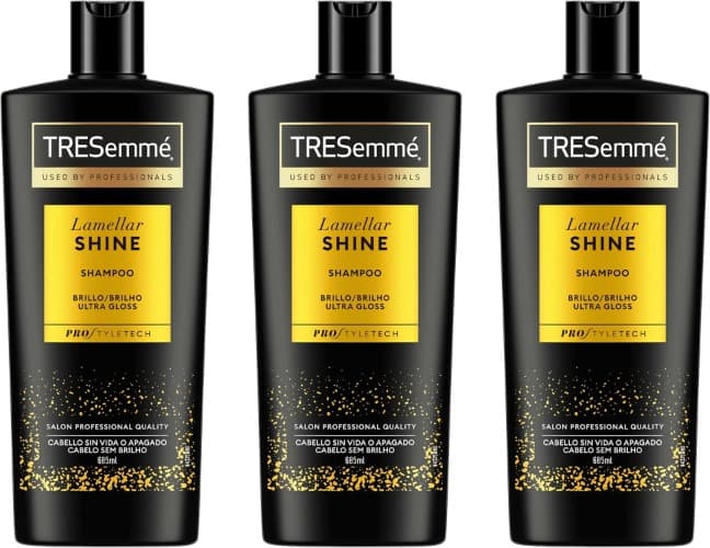 TRESemmé Shampoo Lamellar Shine para cabelo sem vida ou apagado, 685 ml x 3