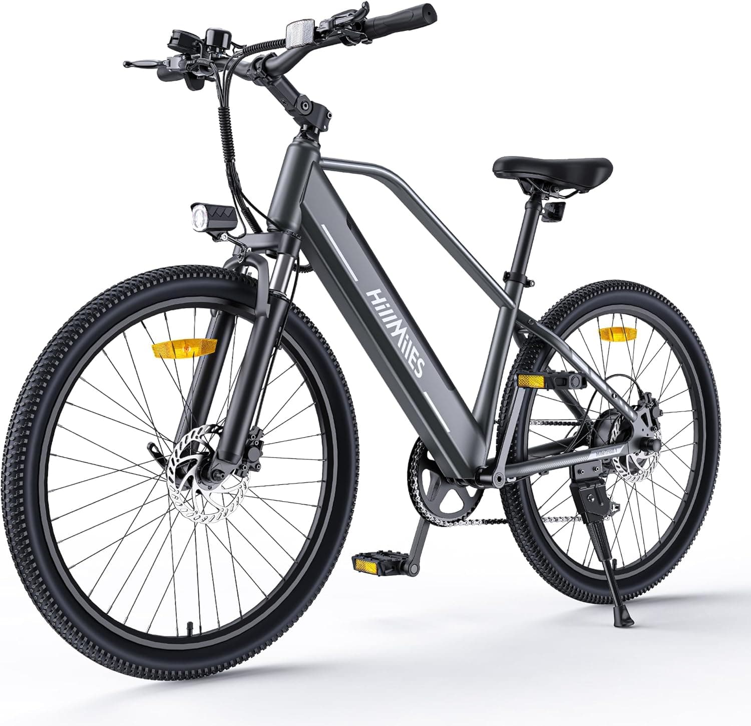 MileTrail1 26" Bicicleta elétrica para adultos com sensor de par e travões hidraúlicos, autonomia de 100 km, bateria removível 36 V 13 AH, velocidade de 25 KM/H, Mountain E-Bike para deslocamentos e