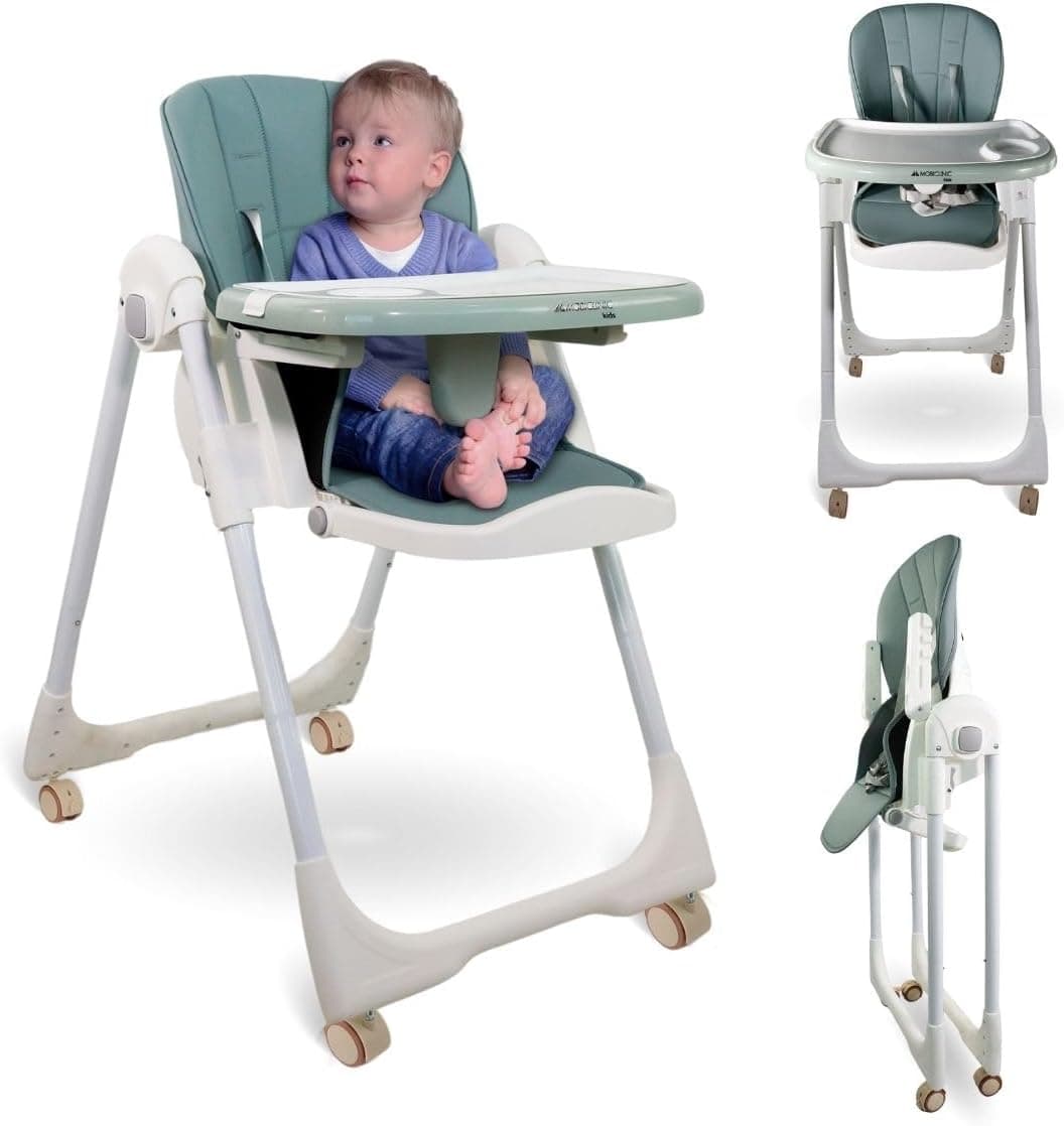 Mobiclinic®, Cadeira alta para bebé, evolutiva, extradobrada, descapotável em cadeira alta, Simba, Arnês com 5 pontos, rodas com travões, bandeja dupla removível, têxtil lavável e removível, regulável