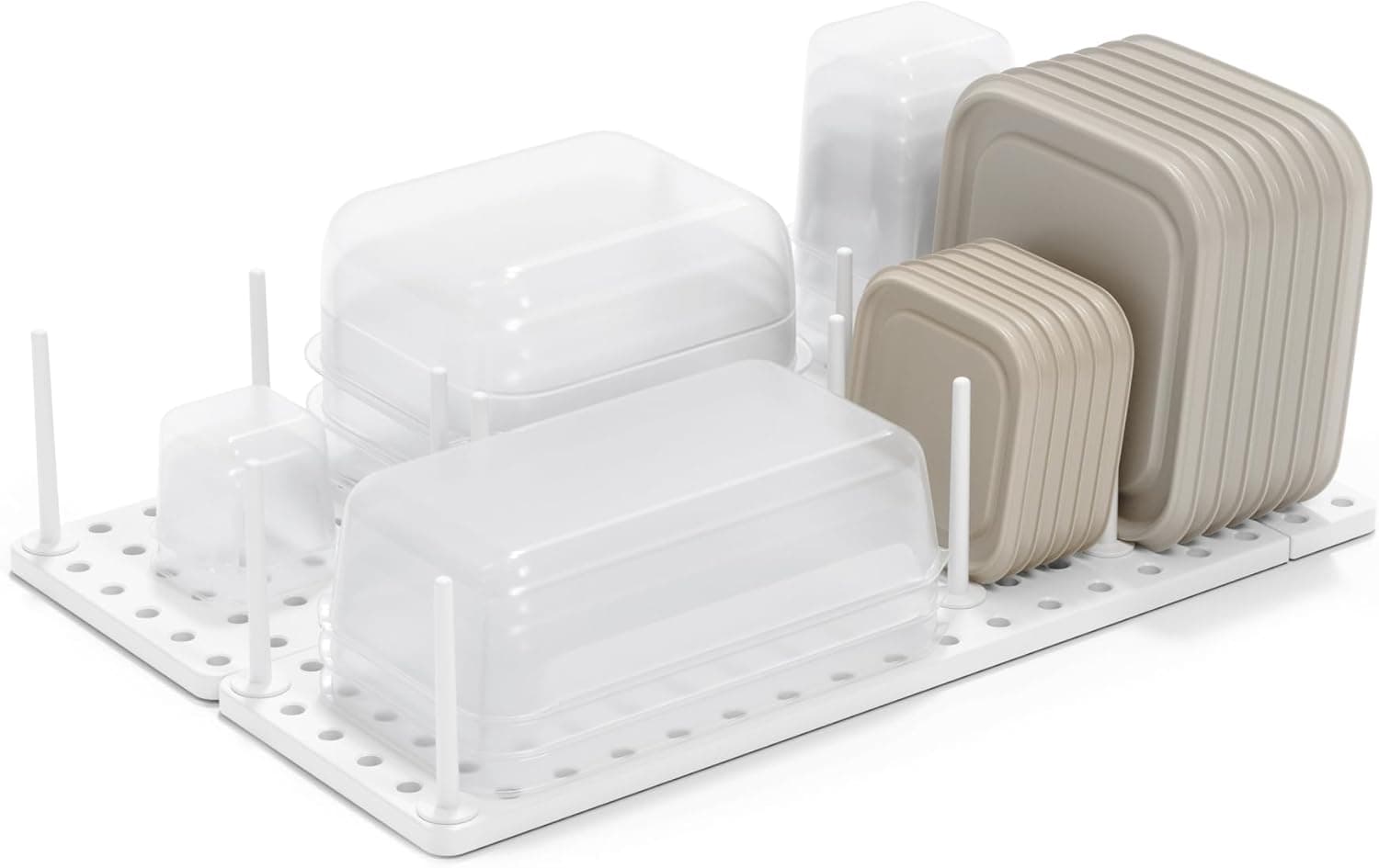 Umbra Peggy Bandeja organizadora para uso em armários, bordas ou gavetas-Sistema de armazenamento ajustável, branco, 2