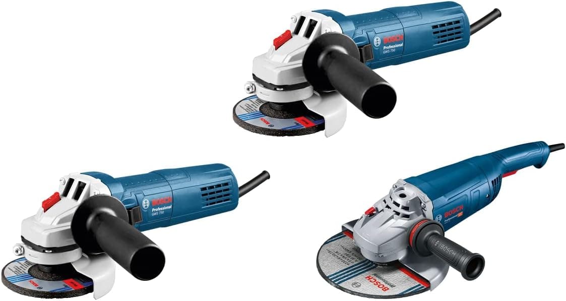 Bosch Professional GWS 22-230 J 2 x GWS 750 - Set rebarbadoras angulares (Ø 230 mm Ø 115 mm, em caixa)
