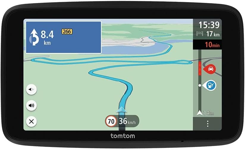 TomTom GPS carro GO Classic Lite (5", informações de tráfego e alerta de radares, atualizações de mapas da Europa via Wi-Fi e suporte reversível integrado)