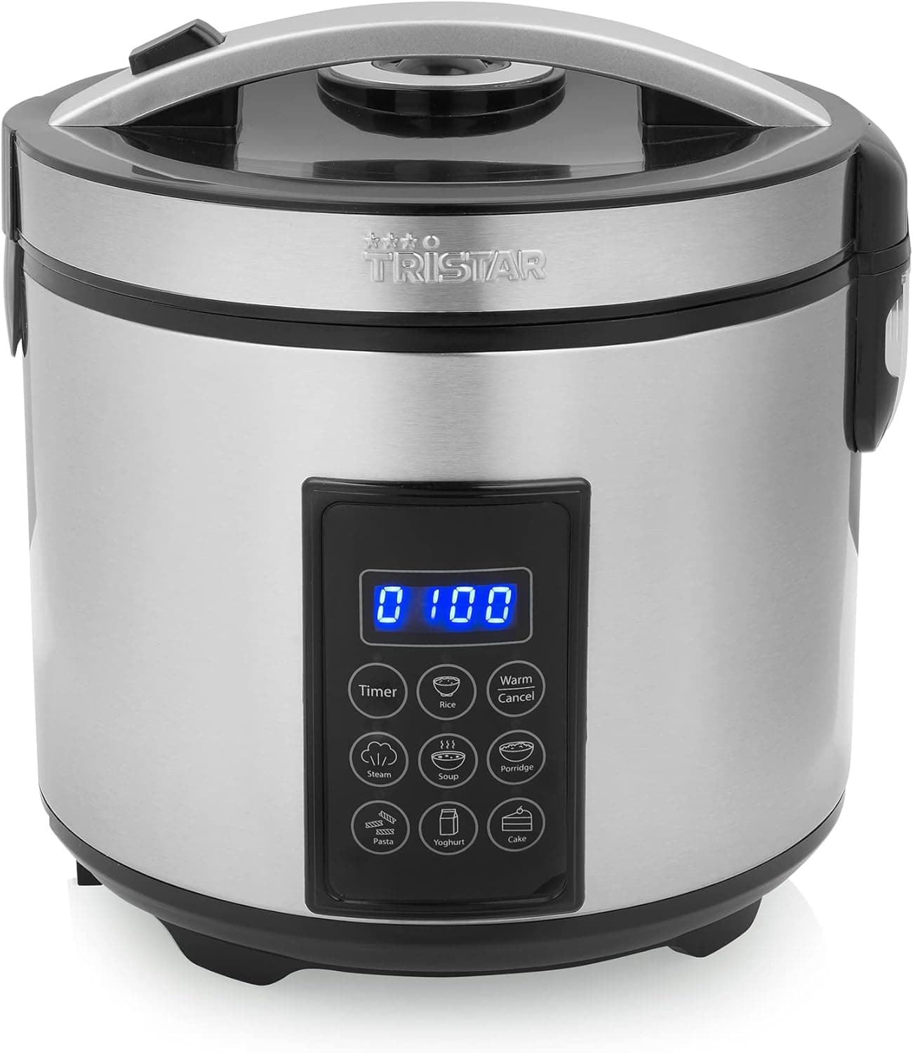 Tristar RK-6138 Panela digital de arroz, legumes a vapor, iogurte, etc, capacidade de 2,2 l, 7 posições pré-programadas