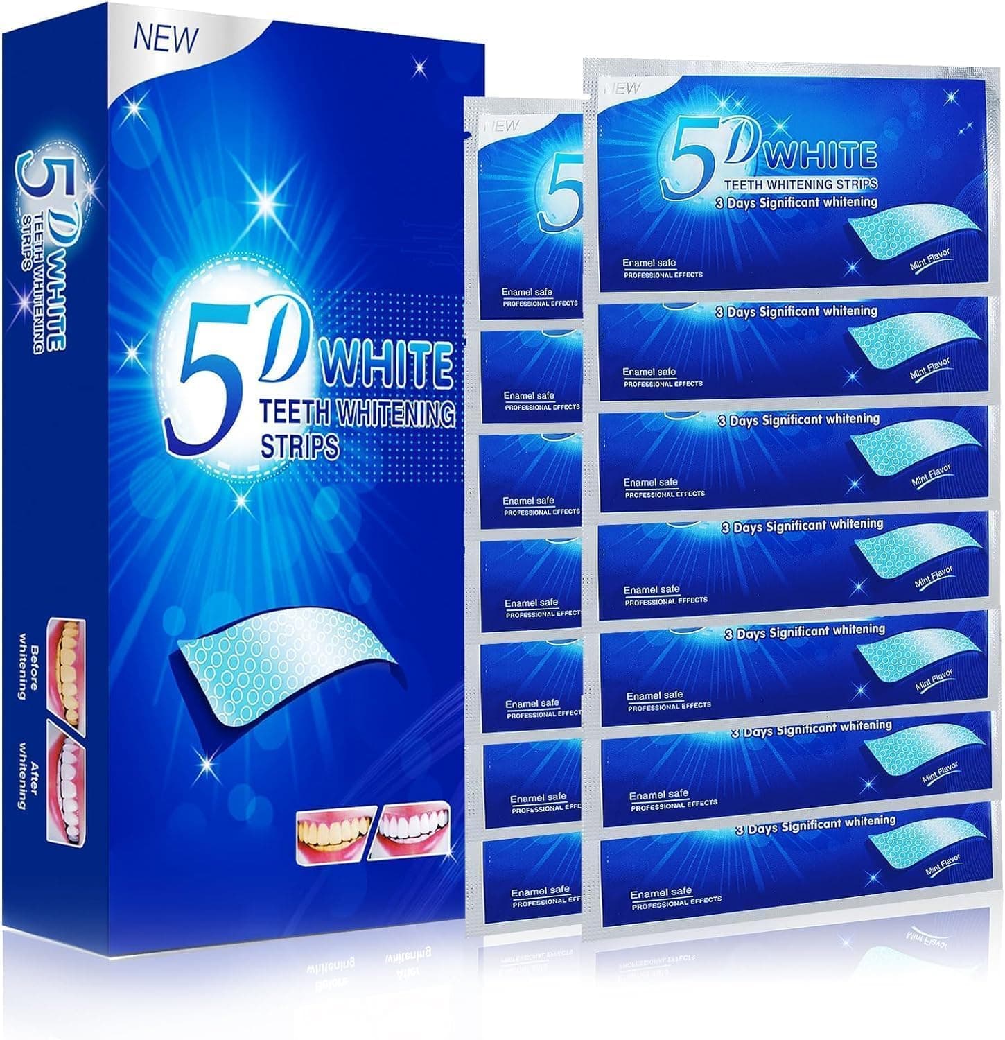 tiras branqueadoras de dentes - 28 tiras, 14 tratamentos