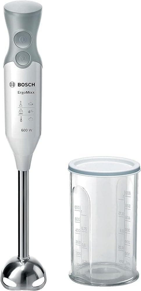 Bosch - Liquidificadora de mão, ErgoMixx, 600 W, QuattroBlade, branco, MSM66110