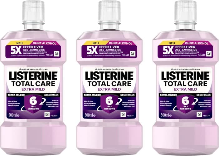 LISTERINE Total Extra Mild, 500 ml x 3