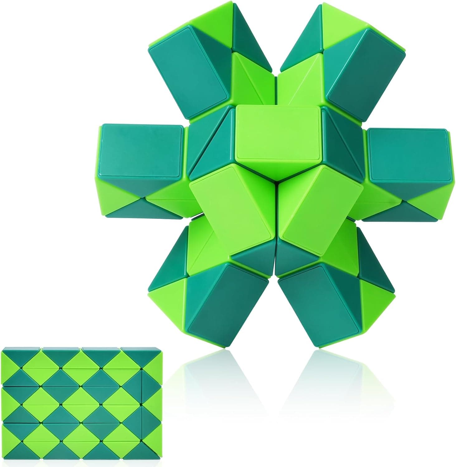 Ainiv Serpente mágica, 48 segmentos verde Magic Snake Cube, mágico de cobra brinquedo de quebra-cabeças, cobra Magic Snake para presentes de aniversário crianças colégio detalhes de aniversário
