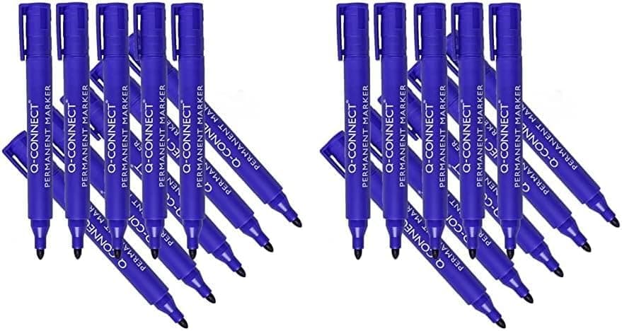 Q-Connect KF26046 Marcador de marcador permanente, azul, 20 marcadores