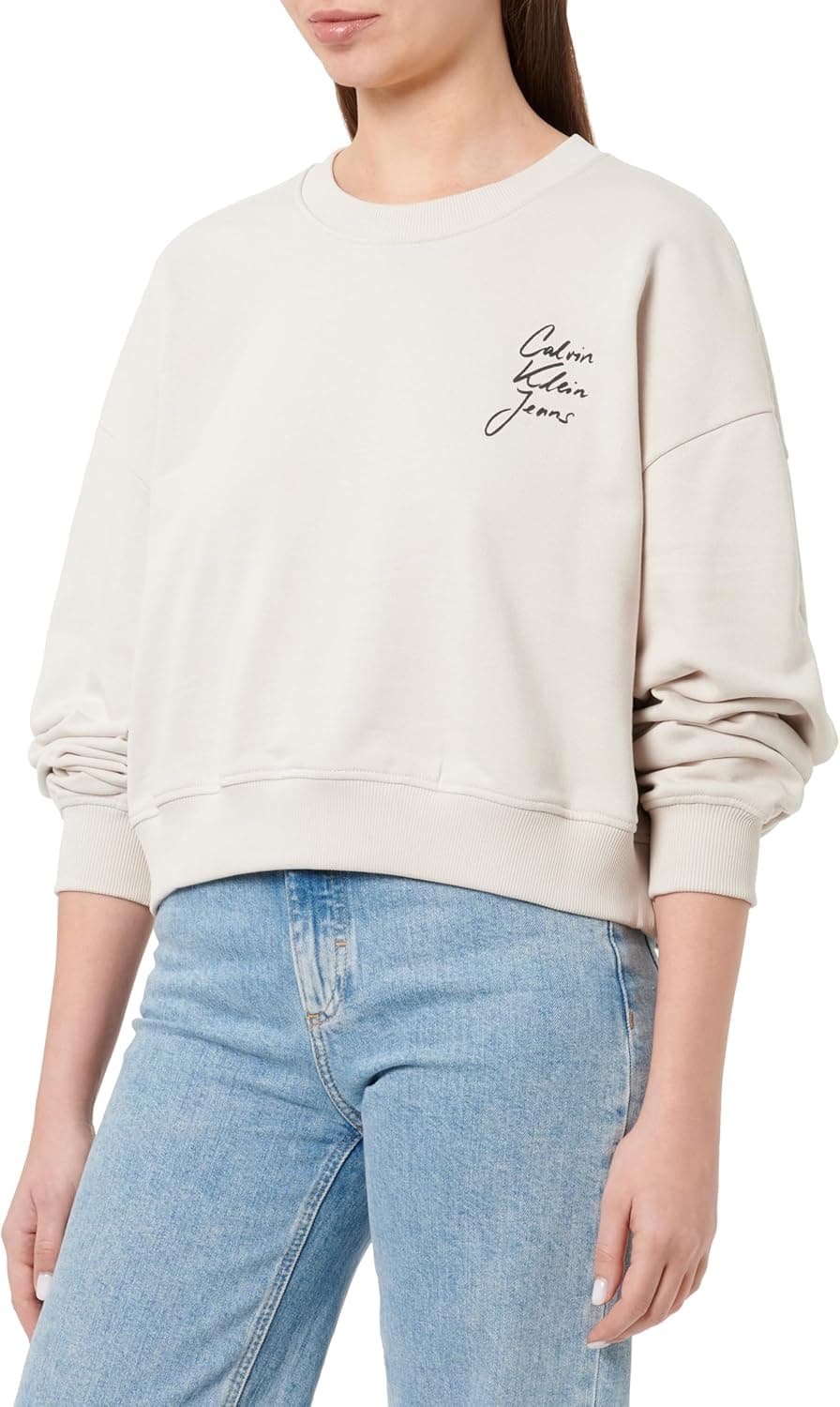 Calvin Klein Script Institutional Crewneck camisola para mulher