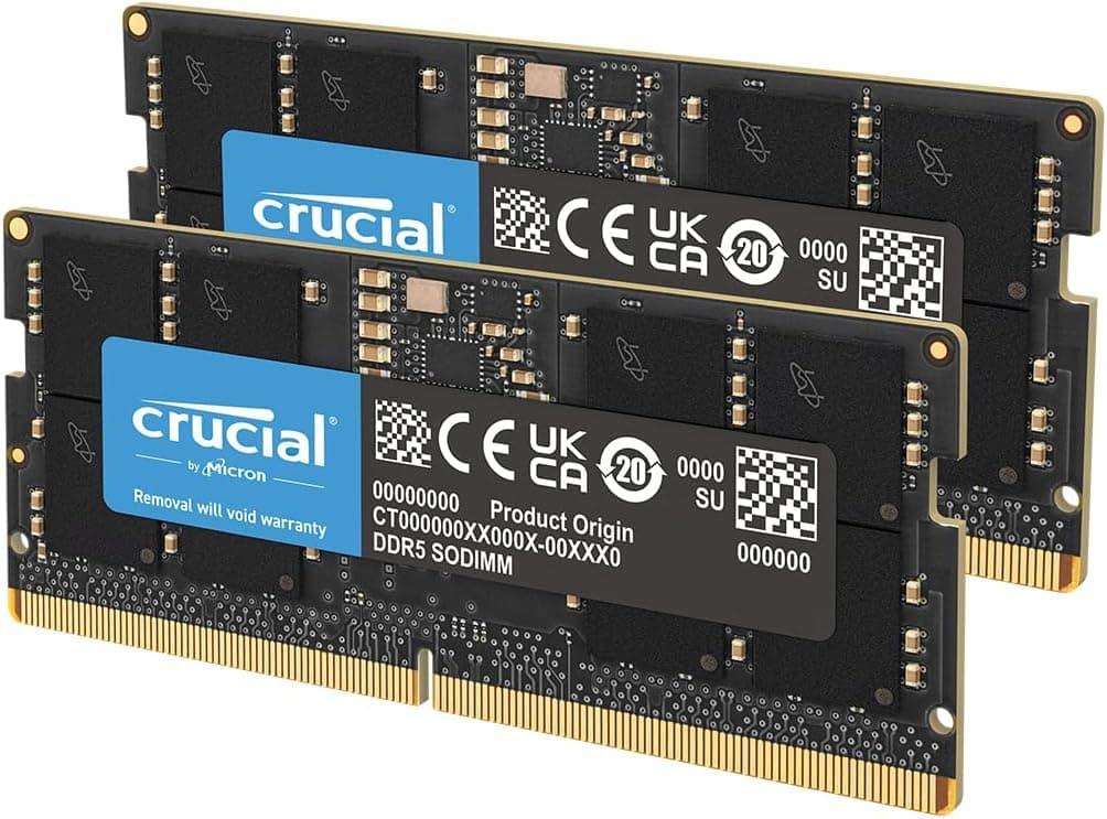 Crucial RAM 64 GB Kit (2 x 32 GB) DDR5 4800 MHz CL40 memória do portátil CT2K32G48C40S5