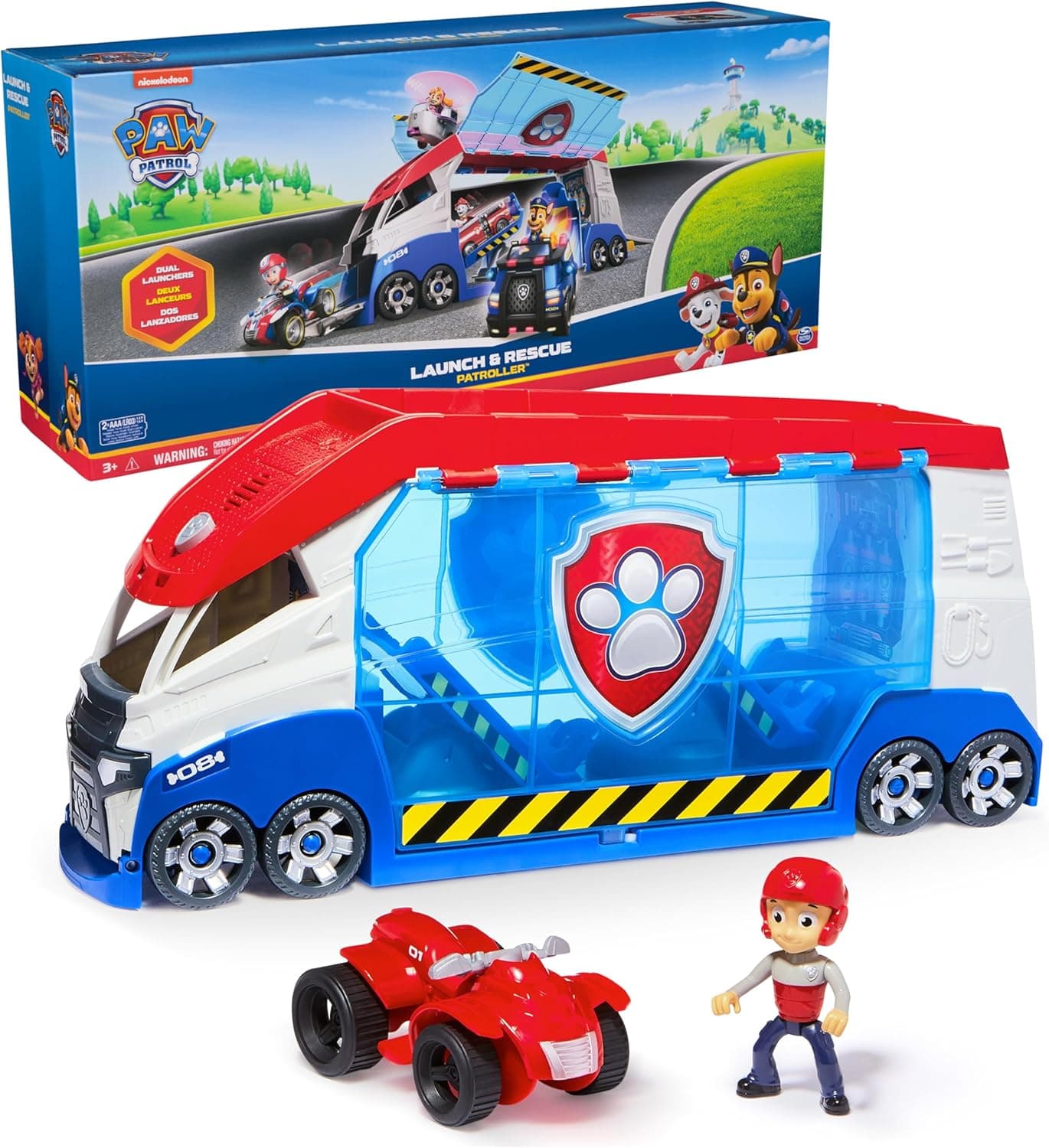 Patrulla Canina - Pack de carro Patroller transformavel, figura Ryder e carro todo-o-terreno brinquedos - 6069338 - brinquedos crianças 3 anos - presente criança 3 anos