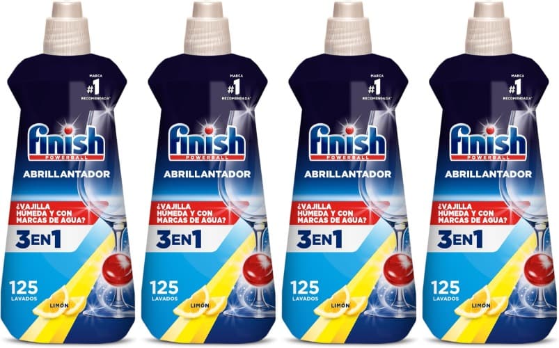 Finish Dishwasher | Líquido abrilhantador para máquina de lavar loiça aroma a limão 500 ml até 125 lavagens x 4