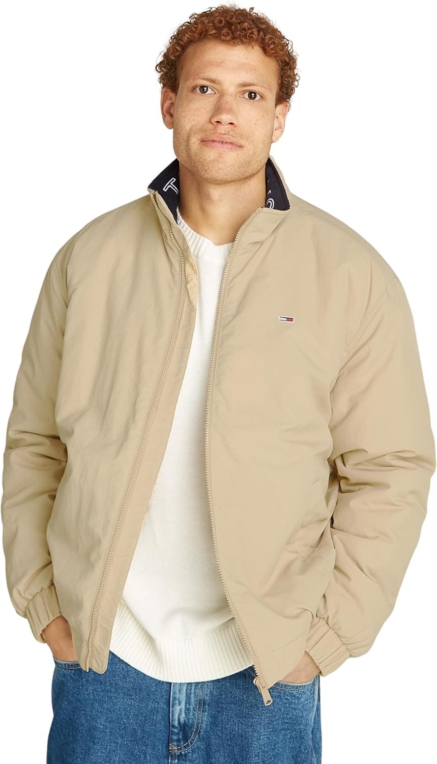 Tommy Jeans Casaco masculino essencial com fecho de correr
