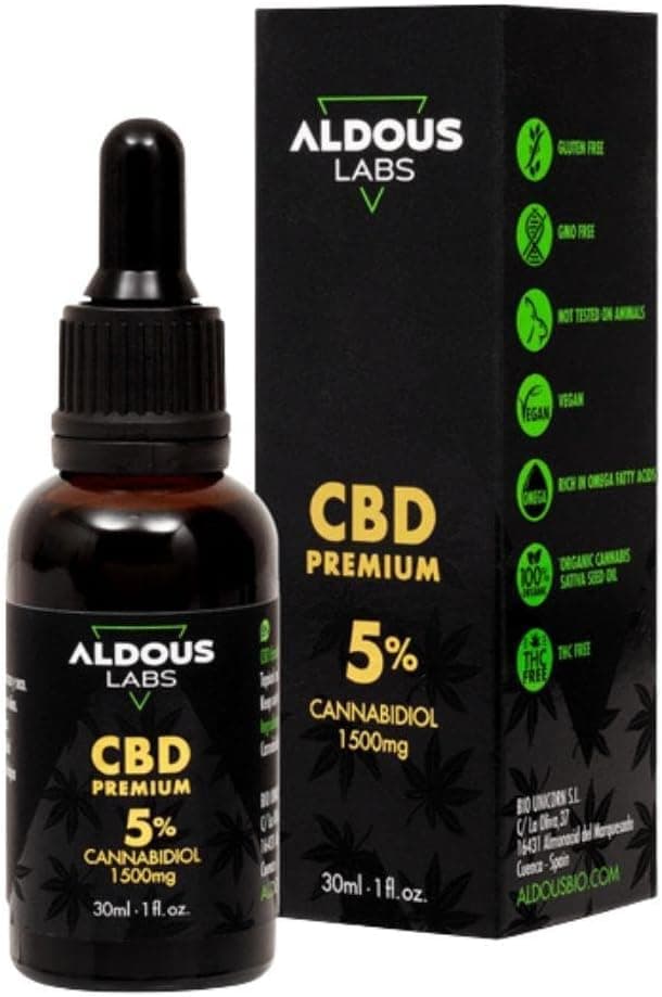 Óleo autêntico CBD Oil 5% - 30 ml - 1500 mg de canabidiol - óleo de cânhamo bio enriquecido com 5% CBD - 1200 gotas óleo CBD - Hemp Oil - 0% THC