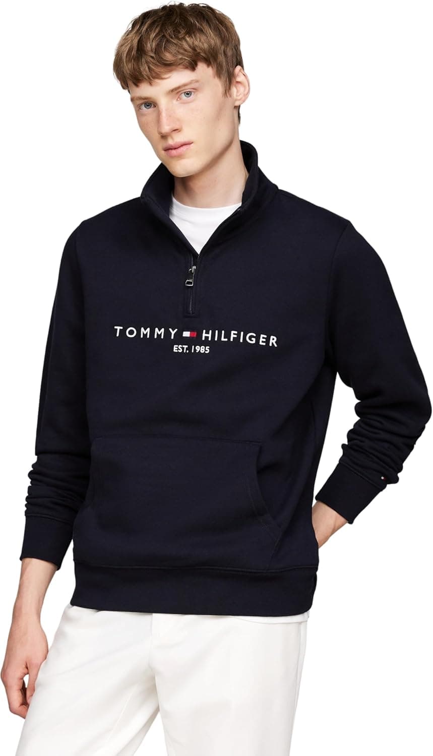 Tommy Hilfiger Camisola Mockneck com meio fecho de correr para homem