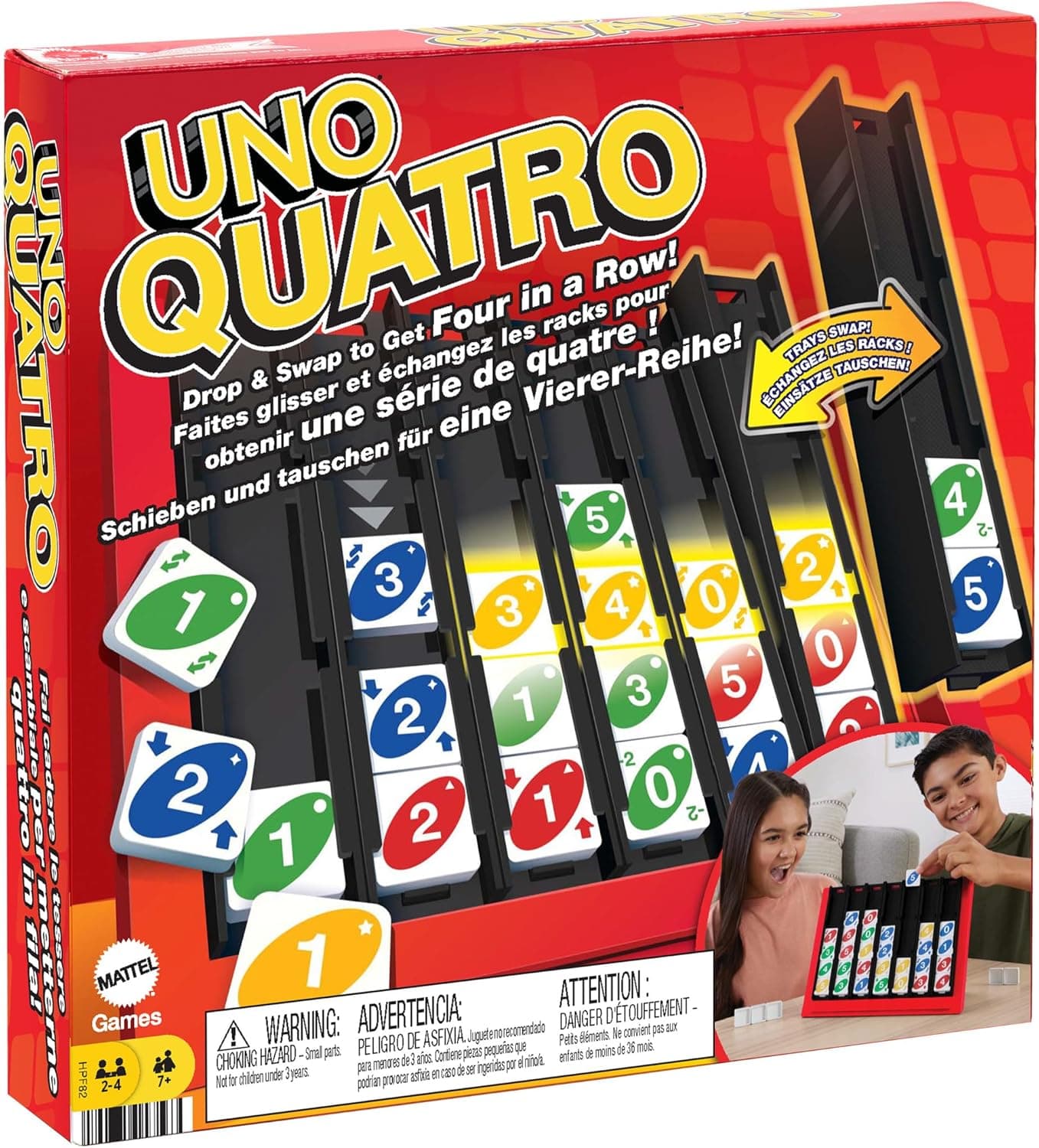 Mattel Games Um Quatro conjunto de mesa quatro em riscas com fichas, + 7 anos (Mattel HPF82)