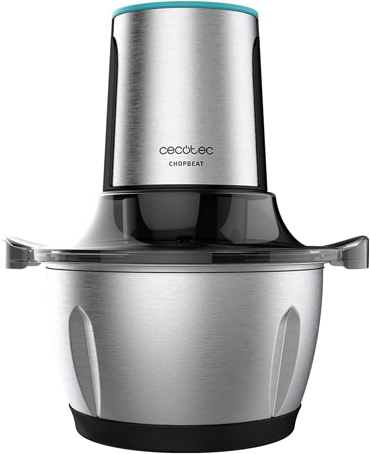 Cecotec ChopBeat 1500 TitanBlack Steel | Picadora elétrica de carne e legumes 600 W com taça em inox 1,5 L e 4 lâminas em titânio