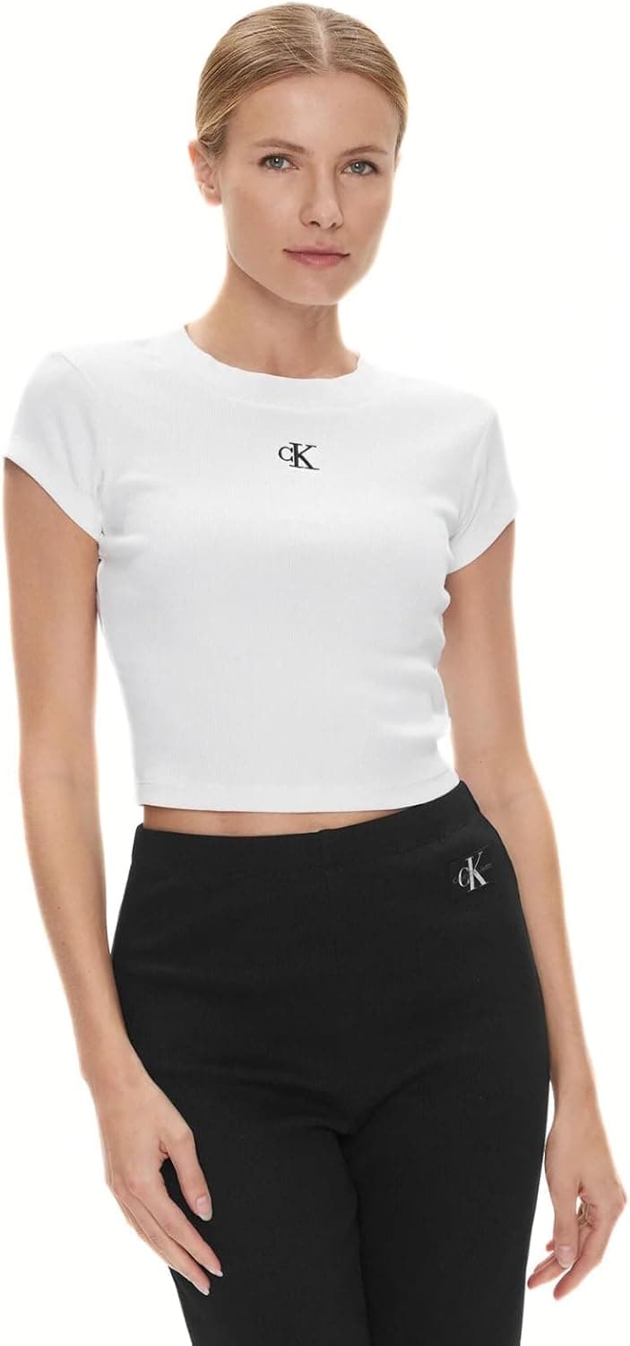 Calvin Klein Jeans T-shirts de malha de manga curta para mulher