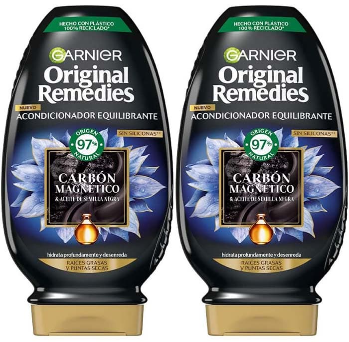 Garnier Original Remedies Condicionador de carbono magnético, 250 ml x 2