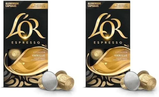 L'OR Espresso café cápsulas baunilha - 10 cápsulas compatíveis nespresso (embalagem de 2)