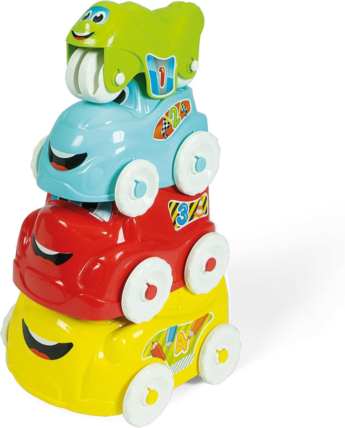 Clementoni Baby Stacking Cars | Conjunto de carrinhos empilháveis multicolor para bebés a partir dos 10 meses