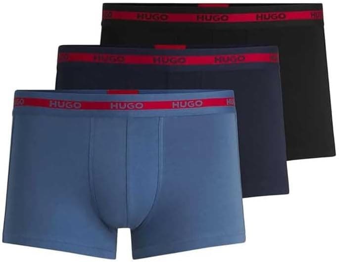 HUGO Trunk Triplet Planet Boxers para homem, pack de 3