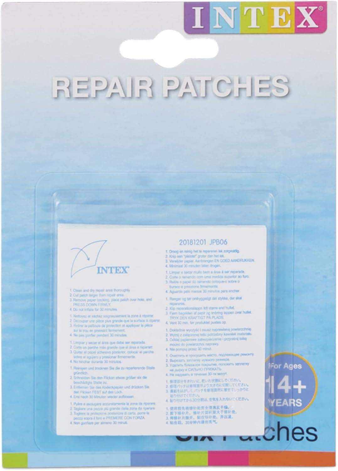 Intex 59631NP Conjunto de reparação adesivos autocolantes para reparação de insufláveis e piscinas, 7 x 7 cm