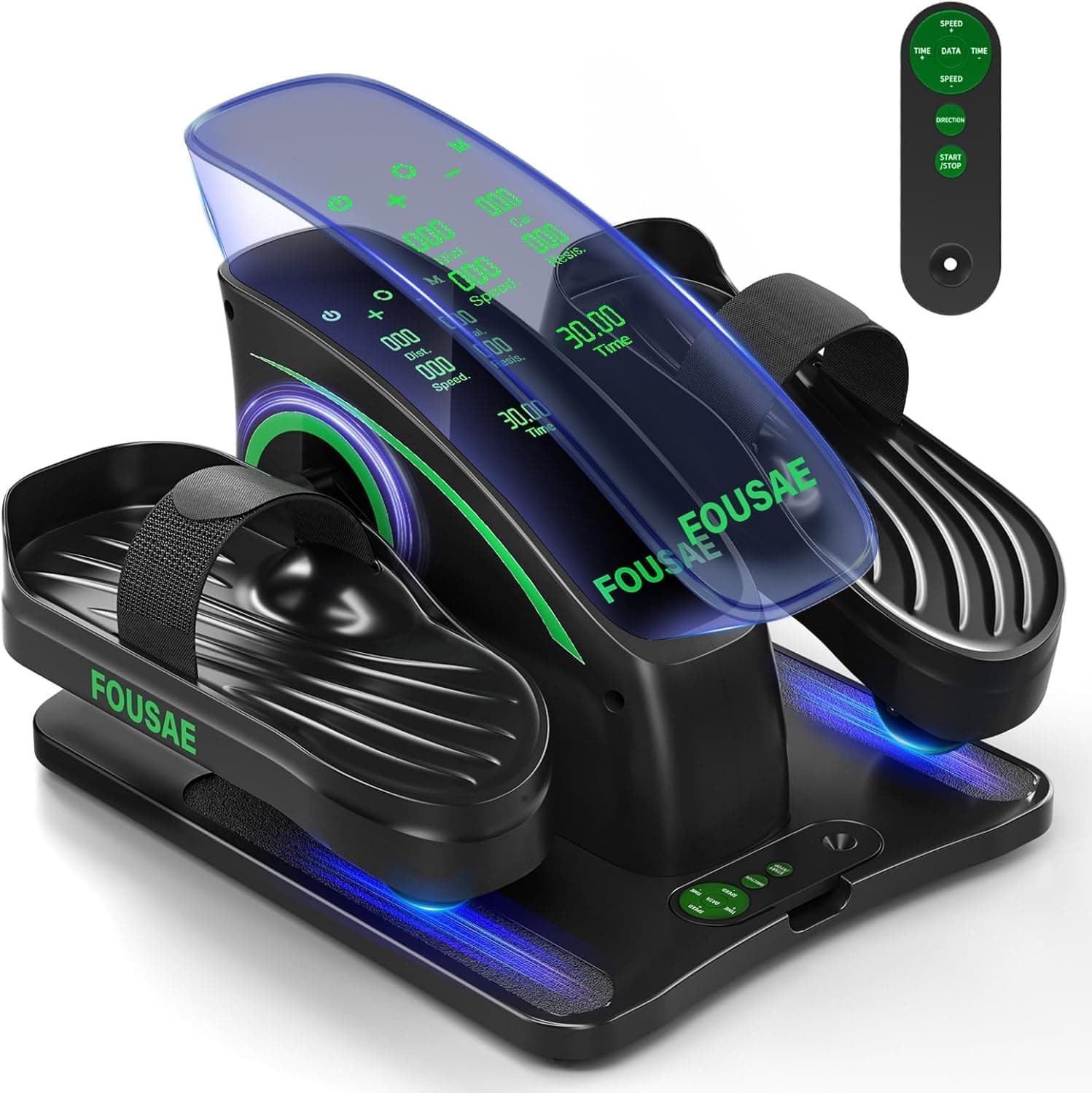 FOUSAE Mini Electric Desk Elliptical | Pedaleira elíptica compacta e silenciosa com 15 velocidades ajustáveis